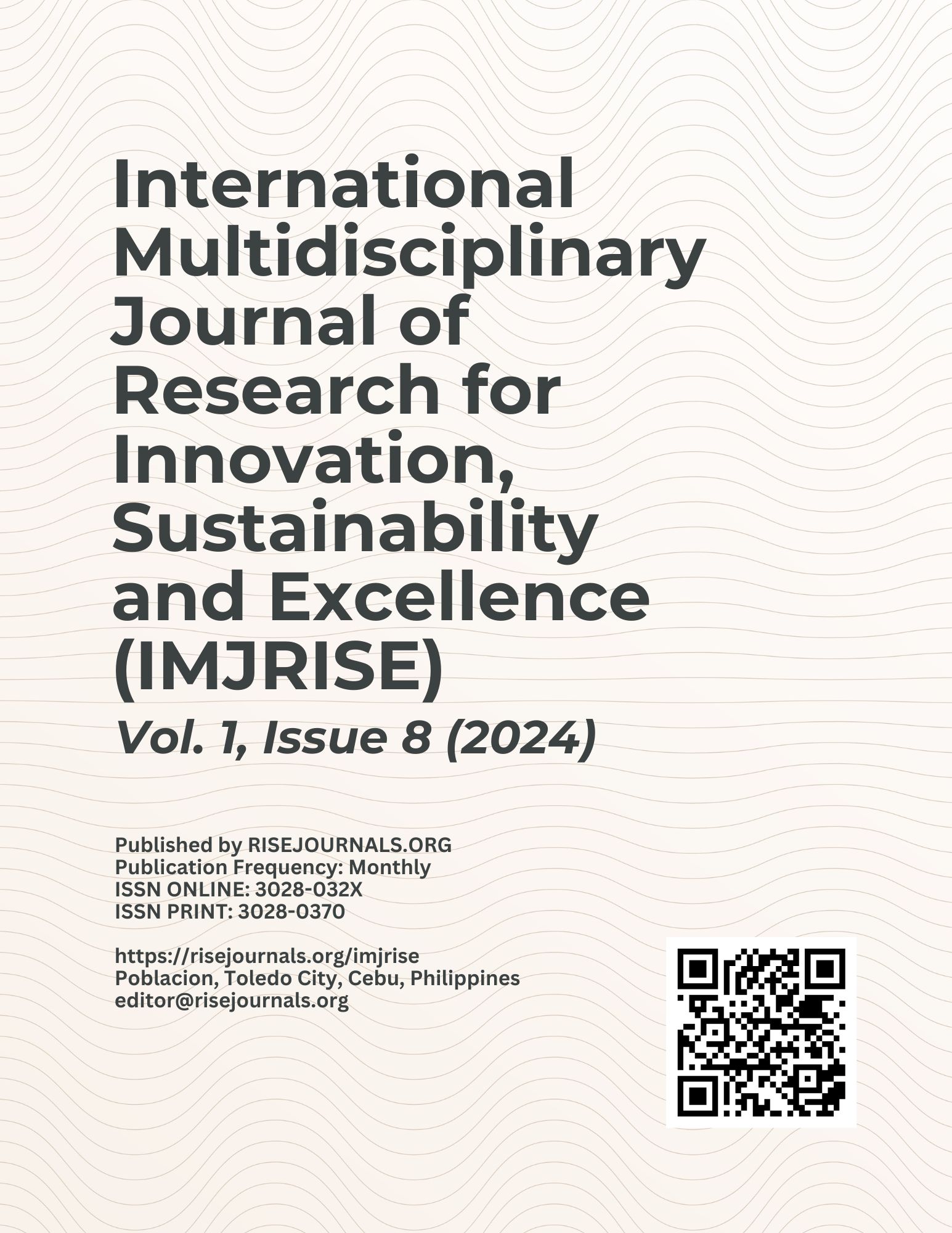 					View Vol. 1 No. 8 (2024): International Multidisciplinary Journal of Research for Innovation, Sustainability, and Excellence (IMJRISE)
				